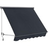 image:imageMacrout 63 Patio Window Awning for Door Entrance Aluminum Fully Assembled Manual Retractable Sunshade Canopy WA416 Dark Grey 63Dark Grey