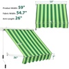 image:imageMacrout 63 Patio Window Awning for Door Entrance Aluminum Fully Assembled Manual Retractable Sunshade Canopy WA416 Dark Grey 63Green Stripes