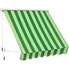 image:imageMacrout 63 Patio Window Awning for Door Entrance Aluminum Fully Assembled Manual Retractable Sunshade Canopy WA416 Dark Grey 63Green Stripes