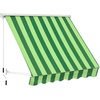 image:imageMacrout 63 Patio Window Awning for Door Entrance Aluminum Fully Assembled Manual Retractable Sunshade Canopy WA416 Dark Grey 63Green Stripes