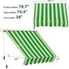 image:imageMacrout 63 Patio Window Awning for Door Entrance Aluminum Fully Assembled Manual Retractable Sunshade Canopy WA416 Dark Grey 63Green Stripes