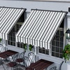 image:imageMacrout 63 Patio Window Awning for Door Entrance Aluminum Fully Assembled Manual Retractable Sunshade Canopy WA416 Dark Grey 63Grey with White Stripes