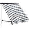 image:imageMacrout 63 Patio Window Awning for Door Entrance Aluminum Fully Assembled Manual Retractable Sunshade Canopy WA416 Dark Grey 63Grey with White Stripes