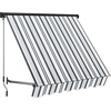 image:imageMacrout 63 Patio Window Awning for Door Entrance Aluminum Fully Assembled Manual Retractable Sunshade Canopy WA416 Dark Grey 63Grey with White Stripes