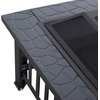 image:imageMcombo 32 Metal Fire Pit Square Table Backyard Patio Terrace Fire Bowl HeaterBBQIce Pit with Charcoal Rack Waterproof Cover 0039 Black
