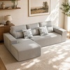 image:imageMCombo 105 Boneless Couches for Living Room Cloud Couch Modular Sectional Sofa Bed Convertible Sleeper Sofa With Latexlike Cushion amp Throw Pillow No assembly required Chenille Fabric 8512 GreyGrey