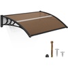 image:imageMCombo 1159 inch Window Awning Outdoor Polycarbonate Hollow Sheet Door Patio Canopy 40x120 Dark Brown Panels with Black BracketBrown Panels with Black Brackets