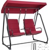image:imageMCombo 2 Person Porch Swing Chair Outdoor Glider Chair with High Backrest Independent Swing Sets for Backyard Garden 4376 BurgundyBurgundy