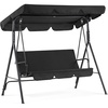 image:imageMCombo 23 Person Outdoor Patio Swing Chair Convertible Canopy Hanging Swing Glider Lounge Chair Removable Cushions 4003 BlackBlack