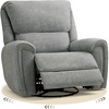image:imageMCombo 264 Oversized Power Swivel Rocker Recliner Chair Oversized Power Recliner Chair for Big and Tall People USB AampC Ports for Living Room Nursery Fabric OE678 Light GreyLight Grey