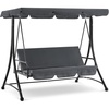 image:imageMCombo 3 Seat Patio Swings with Weather Resistant Steel Frame Adjustable Canopy Reclining Outdoor Porch Swing with Cushion for Backyard Porch Lawn Poolside Balcony 4089 BurgundyDark Grey