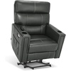 image:imageMCombo 380lbs Oversized Dual Motors Lay Flat Power Lift Recliner Chair for Heights 5967 Big and Tall People Faux Leather R7177 GreyGrey