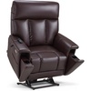 image:imageMCombo 500lbs Heavy Duty Lift Chair for Elderly Extra Wide Dual Motor Power Lift Recliner with Hidden Cup Holders USB Charging Breathable Faux Leather R7777 BlackDark Brown