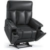 image:imageMCombo 500lbs Heavy Duty Lift Chair for Elderly Extra Wide Dual Motor Power Lift Recliner with Hidden Cup Holders USB Charging Breathable Faux Leather R7777 Dark BrownBlack