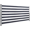 image:imageMCombo 55 x 118 Aluminium Patio Retractable Side Awning Fully Assembled Waterproof Sunshade Privacy Screen for Garden Balcony and Pools Dark Grey 55x 118Ocean Blue with White Stripes