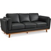image:imageMCombo 648 Genuine Leather Couch Leather Loveseat with Solid Wood Frame Real Leather Sofa for Living Room Napa Leather VE793 Cognac Tan LoveseatBlack