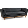 image:imageMCombo 88 Genuine Leather Sofa 100 FullGrain Leather Sofa with Solid Wood Frame Real Leather Sofa for Living Room Napa Leather VE701 Black 3SeaterBlack