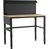 image:imageMCombo Adjustable Workbench with Solid Wood Tabletop for Garage Steel Worktable with 2 Pegboards Bench48 Black