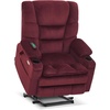 image:imageMCombo Big Man Power Lay Flat Lift Chair Triple Motor Power Lift Recliner with Massage amp Dual Heating Adjustable Headrest Fabric R7524 Navy Blue MediumWideBurgundy