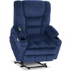 image:imageMCombo Big Man Power Lay Flat Lift Chair Triple Motor Power Lift Recliner with Massage amp Dual Heating Adjustable Headrest Fabric R7524 Navy Blue MediumWideNavy Blue