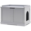 image:imageMCombo Cat Litter Box Furniture Hidden Pet Enclosed Litter Bench Wood Hideaway Extra Cat House Kitten Washroom Bench with Removable Divider for Indoor Animal 0657