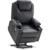 image:imageMCombo Dual Motor Large Power Lift Recliner Chair for Elderly Lay Flat Lift Chair with Heat and Massage Big Lift Recliner for Tall People Faux Leather 7815 Grey LargeGrey