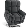 image:imageMCombo Dual Motor Oversized Power Lift Recliner Chair for Elderly with Dual Heating and Massage Infinite Position Lay Flat Lift Chair for Big and Tall Extended Footrest Fabric R7166 BurgundyDark Grey