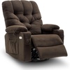 image:imageMCombo Electric Power Swivel Glider Rocker Recliner Chair with Cup Holders for Nursery Hand Remote Control USB Ports 2 Side amp Front Pockets Plush Fabric 7797 BrownBrown