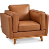 image:imageMCombo Genuine Leather Accent Chair with Solid Wood Frame 419 Wide Real Leather Chair for Living Room Napa Leather VE792 BlackCognac Tan
