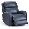 image:imageMCombo Genuine Leather Power Recliner Chair Zero Wall Hugger Recliner for Small Spaces with Power Headrest USB amp TypeC Charging Ports Compact for Living Room amp RV PR693 Dark BrownNavy