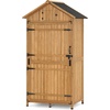 image:imageMCombo Large Outdoor Storage Cabinet with 3 Adjustable Shelves 82 Inches Tall Storage Shed Wood Garden Shed with Locks for Patio Yard Lawn 1970