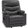 image:imageMCombo Large Power Recliner Chair with Heat and Vibration Cup Holder USB Port Faux Leather Electric Reclining for Living Room PR659 Dark GreyDark Grey