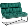 image:imageMCombo Loveseat Sofa Couch MidCentury Velvet Armless Settee 2Seater Upholstered Bench for Living Room Bedroom 4018 2 Sets BrownDark Green