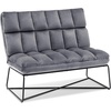 image:imageMCombo Loveseat Sofa Couch MidCentury Velvet Armless Settee 2Seater Upholstered Bench for Living Room Bedroom 4018 2 Sets BrownDark Grey