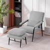 image:imageMCombo Modern Accent Chair with Ottoman Soft Fabric Club Armchair Upholstered Leisure Chair for Small Space Living Room amp Bedroom 41231