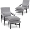 image:imageMCombo Modern Accent Chair with Ottoman Soft Fabric Club Armchair Upholstered Leisure Chair for Small Space Living Room amp Bedroom 41232