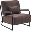 image:imageMCombo Modern Accent Chairs Upholstered Reading Chair Wooden Armrests Guest Chair for Living Room Bedroom Office HQ102 1 SaddleBrown