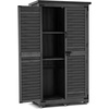 image:imageMCombo Outdoor Storage Cabinet Garden Storage Shed Outside Vertical Shed with Lockers Outdoor 63 Inches Wood Tall Cabinet for Yard and Patio 0870 GreyGray