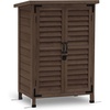 image:imageMCombo Outdoor Storage Cabinet Small Storage Shed with Removable Shelf Wood Garden Shed with 2 Doors for Yard Patio Lawn 246 x 183 x 382 inch 0985 BrownBrown