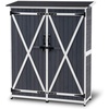 image:imageMCombo Outdoor Storage Cabinet with Shelves Wood Garden Shed with Floor Outside Tool Shed with 2 Lockable Doors for Yard Patio Lawn 1400 NaturalGray
