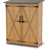 image:imageMCombo Outdoor Storage Cabinet with Shelves Wood Garden Shed with Floor Outside Tool Shed with 2 Lockable Doors for Yard Patio Lawn 1400 NaturalNatural