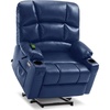 image:imageMCombo Oversized Dual Motor Power Lift Recliner Chair Sofa with Massage and Heat for Big Elderly People Infinite Position USB Ports Faux Leather R7688 Dark Brown LargeOversizeNavy Blue