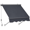 image:imageMCombo Patio Window Awnings 63 with Aluminum Frame Fully Assembled Manual Retractable Sunshade Canopy for Windows amp Doors Dark Grey 63Dark Grey