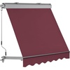 image:imageMCombo Patio Window Awnings Fully Assembled Manual Retractable Sunshade Canopy for Windows Dark Blue 5  8 ftBurgundy
