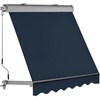 image:imageMCombo Patio Window Awnings Fully Assembled Manual Retractable Sunshade Canopy for Windows Dark Blue 5  8 ftDark Blue