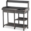 image:imageMCombo Potting Bench Outdoor Garden Potting Table with Dry Sink Drawer Storage Shelves Natural Wooden Work Station for Patio Backyard and Porch 0458 GreyGray