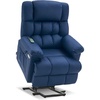 image:imageMCombo Power Lift Recliner Chair Sofa with Massage and Heat Adjustable Headrest 3 Positions USB Ports for Elderly People Faux Leather 7533Blue