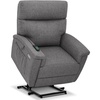 image:imageMCombo Power Lift Recliner Chair with Massage and Dual Heating Adjustable Headrest Extended Footrest for Elderly People Fabric R7605 Dark GreyDark Grey