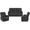 image:imageMCombo Power Recliner Sofa Sets Fabric Recliner Living Room Furniture Sets Loveseat Sofa with Heat and Vibration Cup Holdes USB Charging Ports 8015H1 GreyGrey