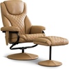 image:imageMCombo Recliner with Ottoman Reclining Chair with Massage 360 Swivel Living Room Chair Faux Leather 4901 CognacCognac